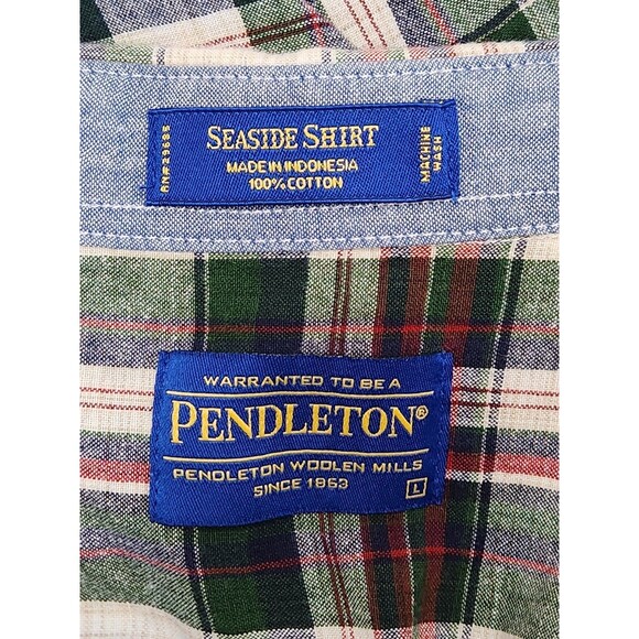 Pendleton Seaside Shirt Men's Large Multicolor Plaid Button Down Short Sleeve - Picture 4 of 5